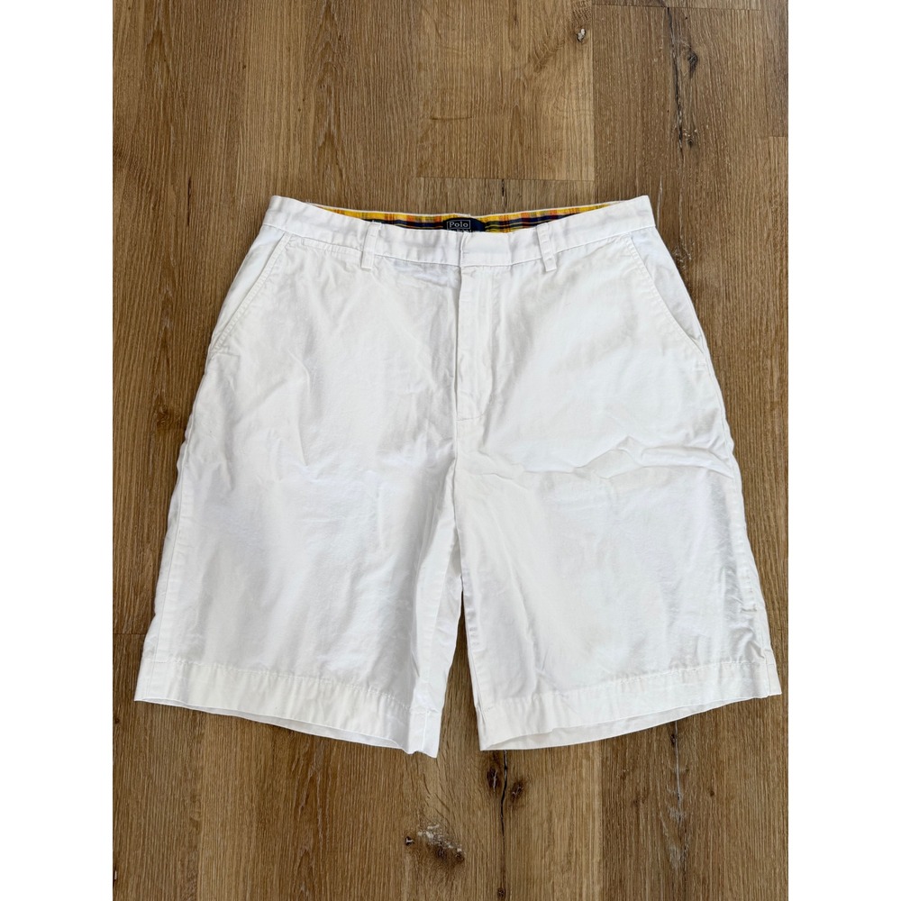 Polo Ralph Lauren Chino Shorts Boys 20 White Cotton Preppy Excellent